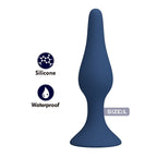 MR PLAY - SCHLANKER SILIKON-ANALPLUG BLAU L