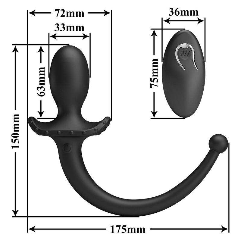 MR PLAY – KABELLOSER ANAL- UND PERINEUM-VIBRATOR MIT FERNBEDIENUNG, SCHWARZ