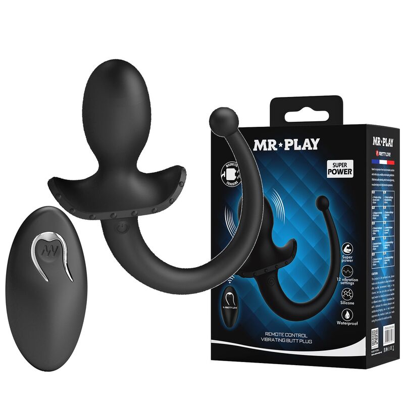 MR PLAY – KABELLOSER ANAL- UND PERINEUM-VIBRATOR MIT FERNBEDIENUNG, SCHWARZ
