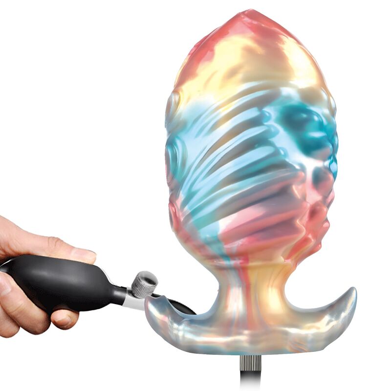 POWER MONSTERS – EBON LEVIATHAN DREIFARBIGER AUFBLASBARER FANTASIE-ANALPLUG 18 CM