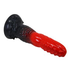 POWER MONSTERS – FEUERDRACHEN-FANTASIE-DILDO MIT SAUGNAPF 24,5 CM Ø 5,8 CM ROT & SCHWARZ