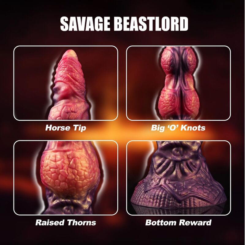 POWER MONSTERS – SAVAGE BEASTLORD DREIFARBIGER FANTASY-SILIKONDILDO 24 CM Ø 5 CM