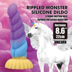 POWER MONSTERS - EINHORN DREIFARBIGER FANTASIE-SILIKONDILDO 22 CM Ø 5 CM