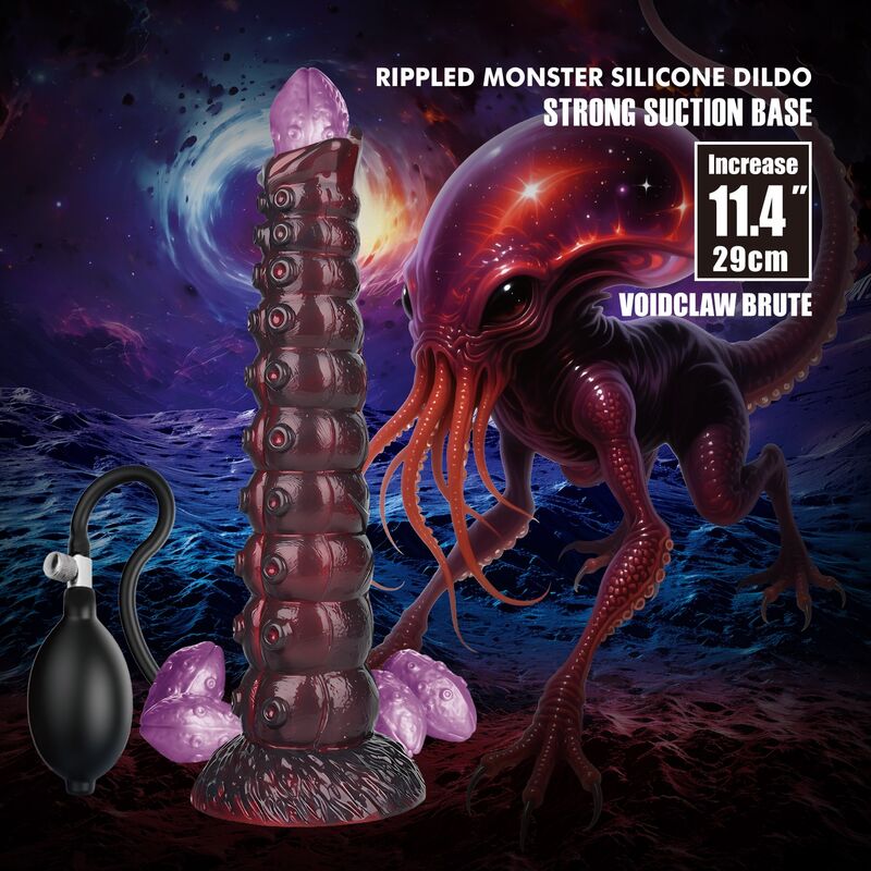 POWER MONSTERS - VOIDCLAW BRUTE ZWEIFARBIGER AUFBLASBARER FANTASIE-SILIKONDILDO 29 CM Ø 5,7 CM