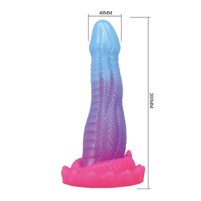 POWER MONSTERS - VOID PYTHON FANTASY DILDO MIT SAUGNAPF 20,5 CM Ø 5,2 CM BLAU, LILA & PINK