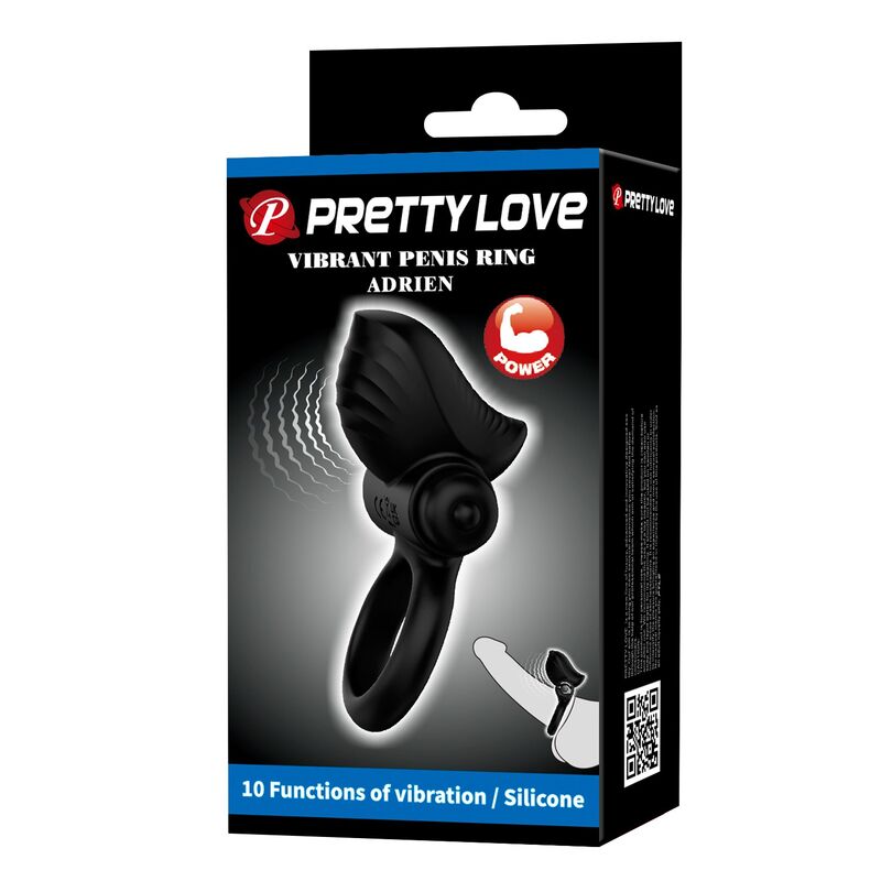 Pretty Love Adrien Vibrierender Penisring Schwarz – 10 Funktionen