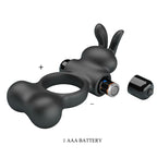 Pretty Love Rabbit-Penisring 10 Modi – Schwarz