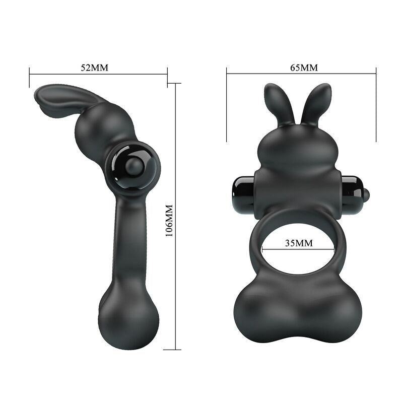 Pretty Love Rabbit-Penisring 10 Modi – Schwarz