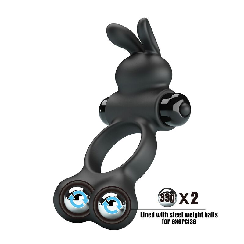Pretty Love Rabbit-Penisring 10 Modi – Schwarz