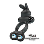 Pretty Love Rabbit-Penisring 10 Modi – Schwarz