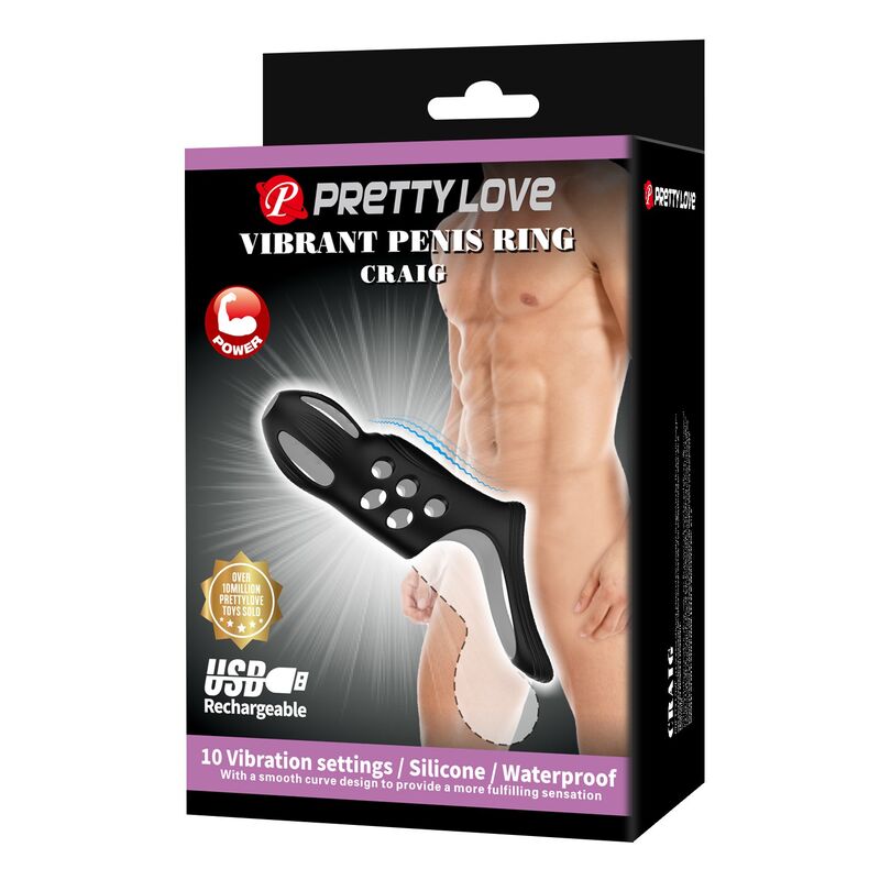 Pretty Love Craig Vibrations-Penisring – Schwarz