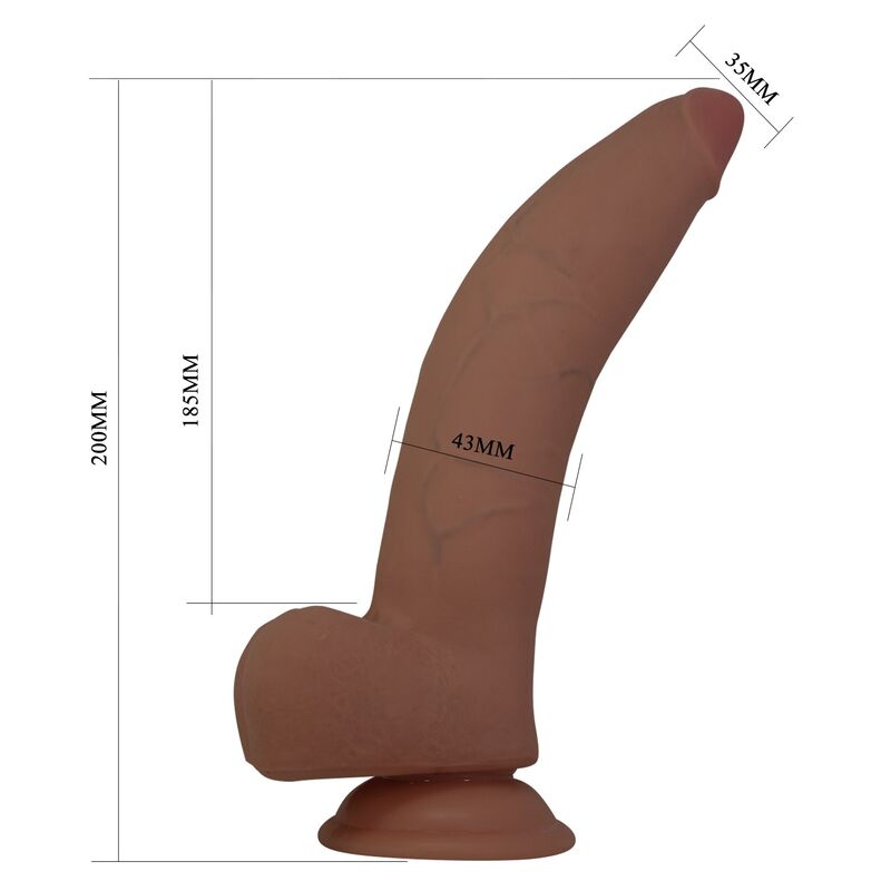 Pretty Love Cuthbert Flexibler Dildo 20 cm Ø 5 cm TPE Braun