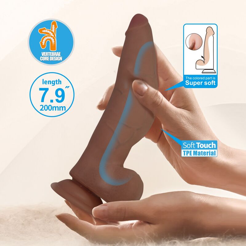 Pretty Love Cuthbert Flexibler Dildo 20 cm Ø 5 cm TPE Braun
