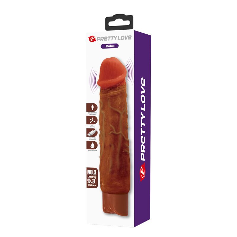 Pretty Love Duke Vibrator 23,5 cm – Braun