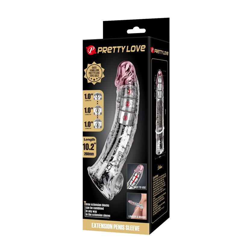Pretty Love Verstellbare Penishülle 26 cm – Transparent