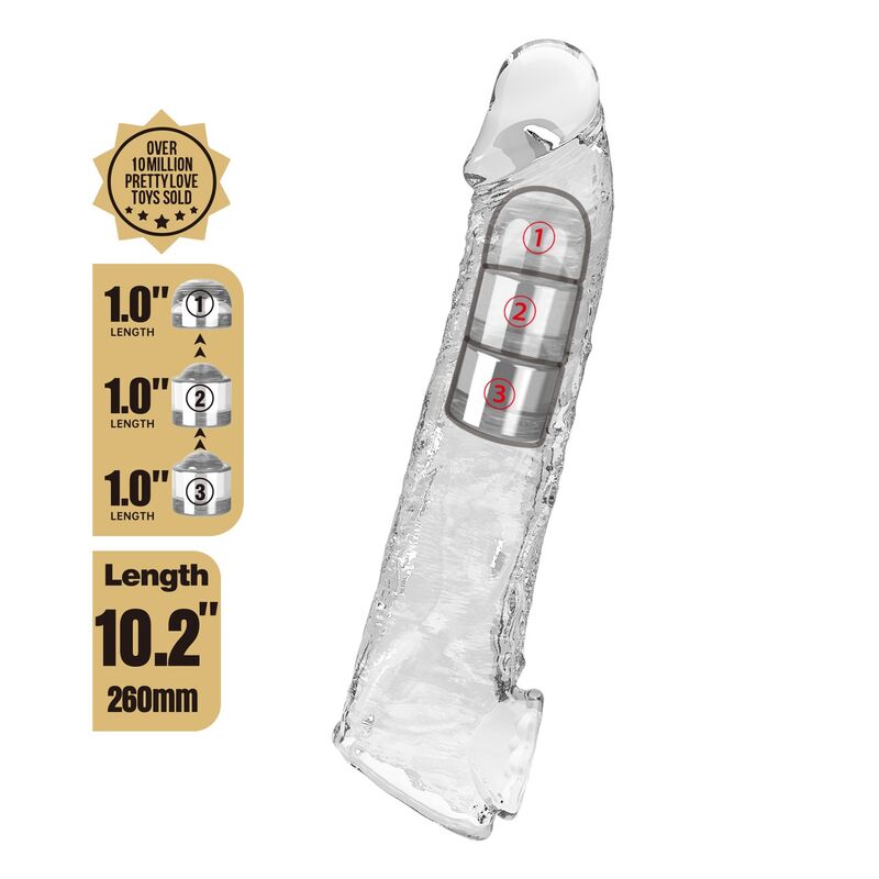 Pretty Love Verstellbare Penishülle 26 cm – Transparent