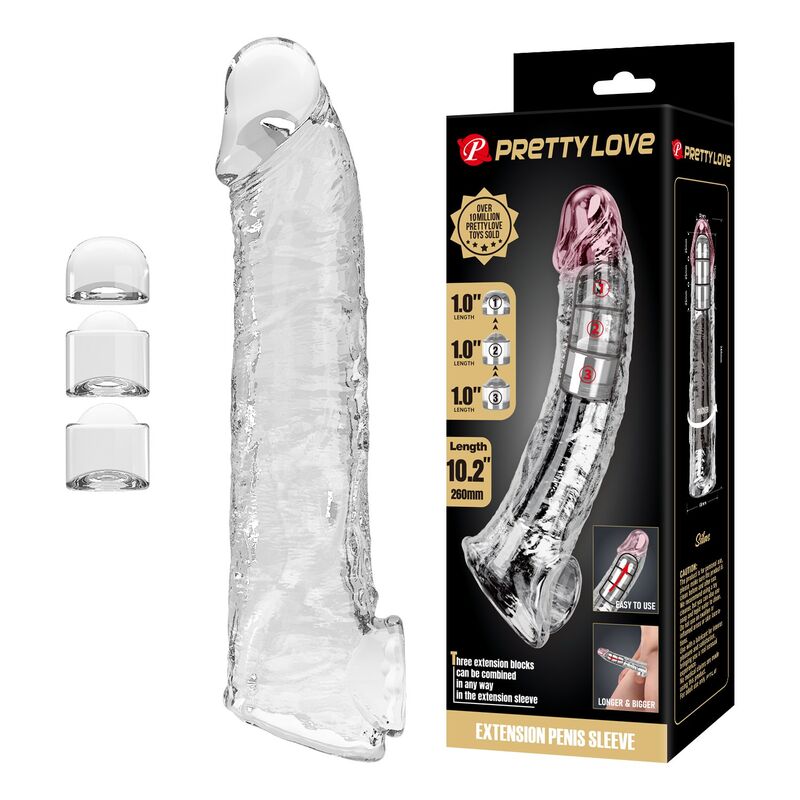 Pretty Love Verstellbare Penishülle 26 cm – Transparent