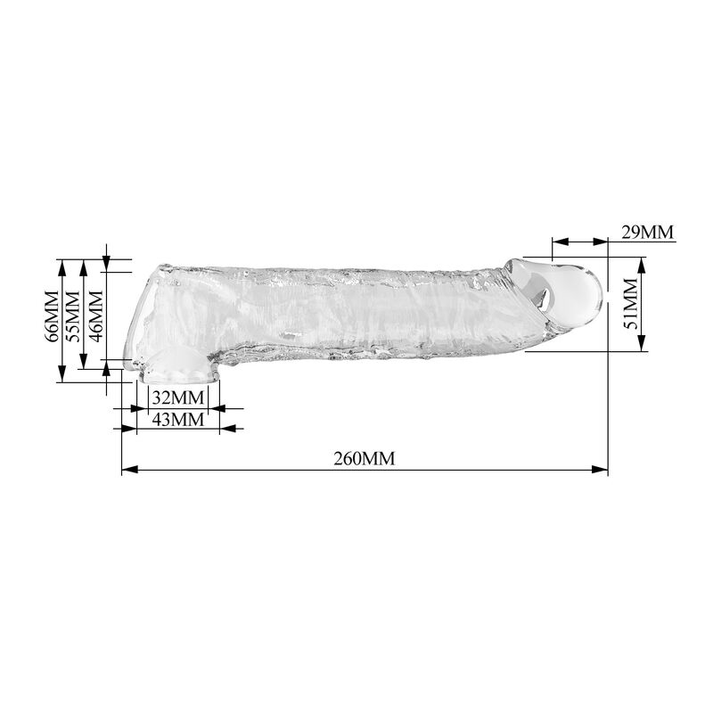 Pretty Love Verstellbare Penishülle 26 cm – Transparent