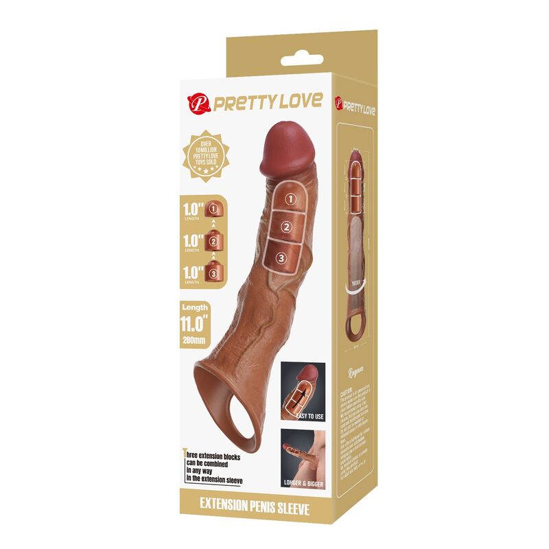 Pretty Love Verstellbare Penishülle 28 cm – Braun