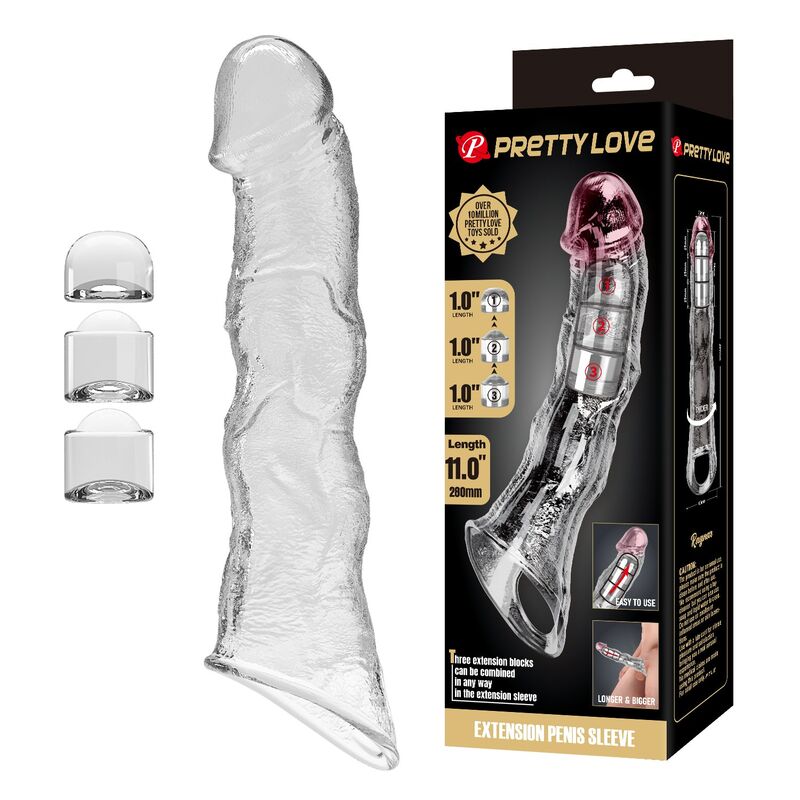 Pretty Love Verstellbare Penishülle 28 cm – Transparent