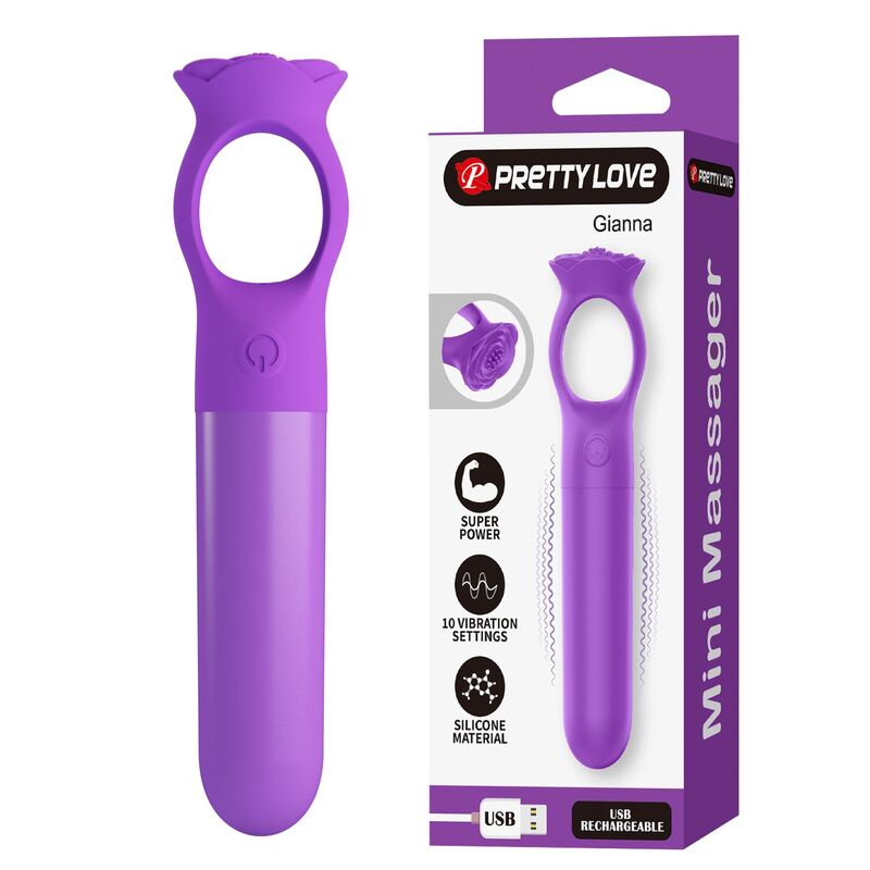 Pretty Love Giana Mini-Massager mit Griffring – Lila