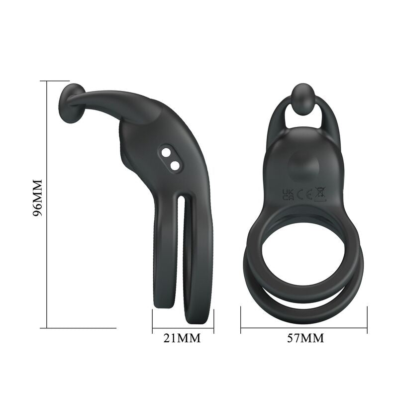 Pretty Love Goodwin Doppelring-Vibrator – Schwarz