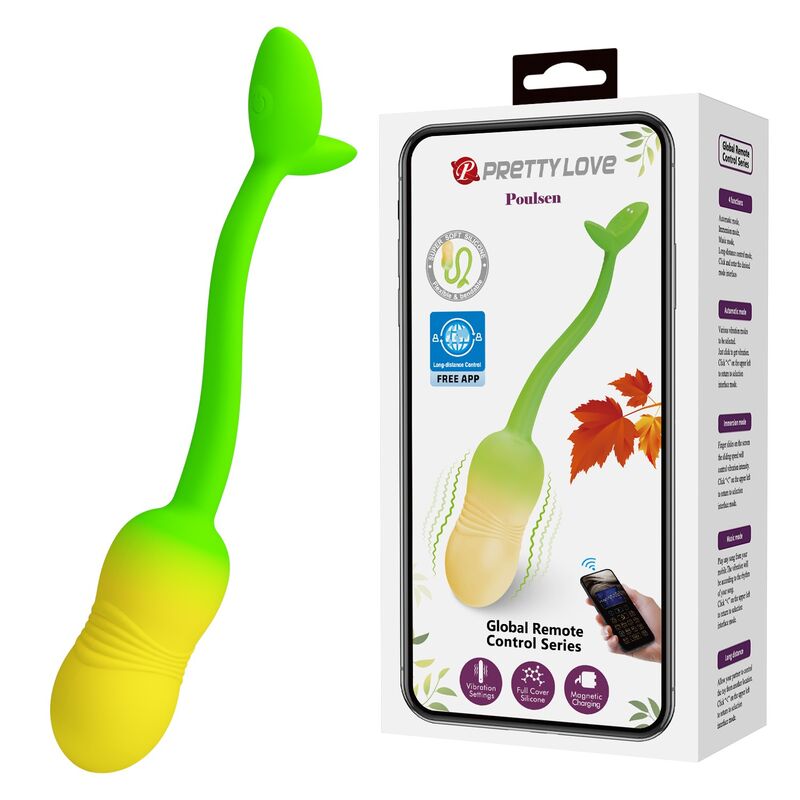 Pretty Love App-Vibrationsei 12 Modi – Grün-Gelb