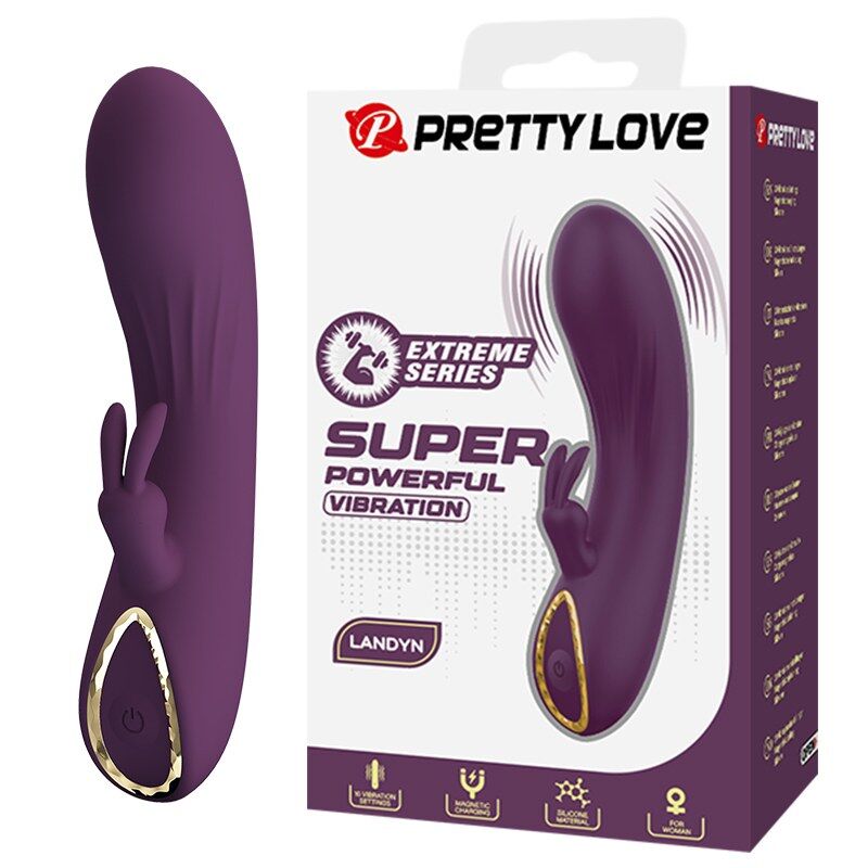 PRETTY LOVE - LANDYN WIEDERAUFLADBARER HASENVIBRATOR MIT 10 FUNKTIONEN, LILA