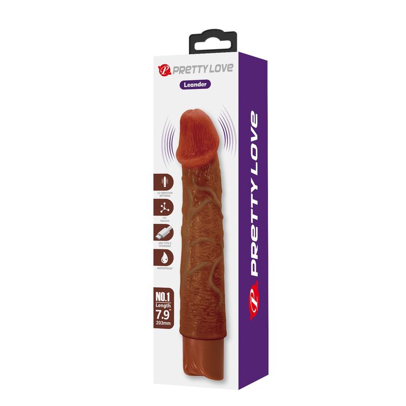 Pretty Love Leonardo Vibrator 20 cm – Braun