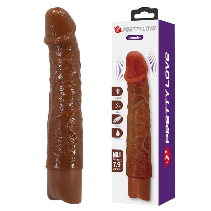 Pretty Love Leonardo Vibrator 20 cm – Braun