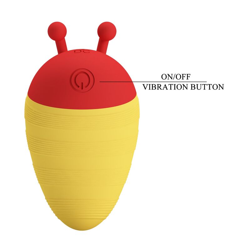 Pretty Love Little Bee Klitorisstimulator, 7 Modi, Rot/Gelb – Produktansicht 7