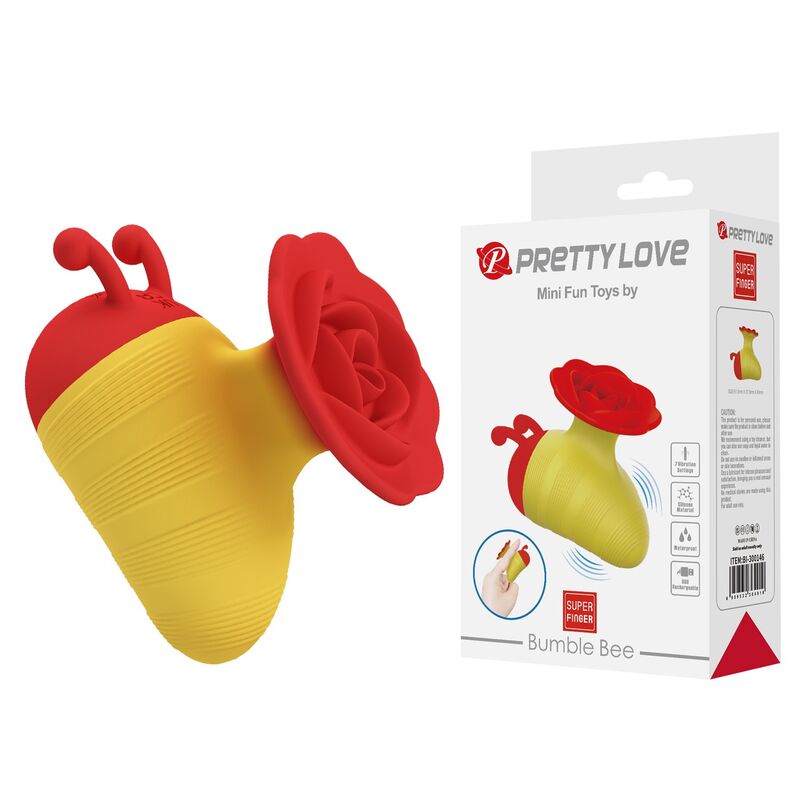 Pretty Love Little Bee Klitorisstimulator, 7 Modi, Rot/Gelb – Produktansicht 10
