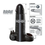 FANTASY X-TENSIONS – VIBRIERENDE REALISTISCHE 5 CM PENISVERLÄNGERUNGSHÜLLE, SCHWARZ