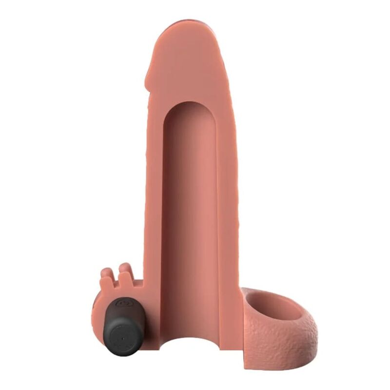 FANTASY X-TENSIONS – VIBRIERENDE, REALISTISCHE 5 CM PENISVERLÄNGERUNGSHÜLLE, BEIGE
