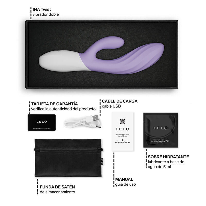 LELO - INA TWIST DOPPELVIBRATOR HASE FÜR G-PUNKT UND KLITORIS LAVENDEL