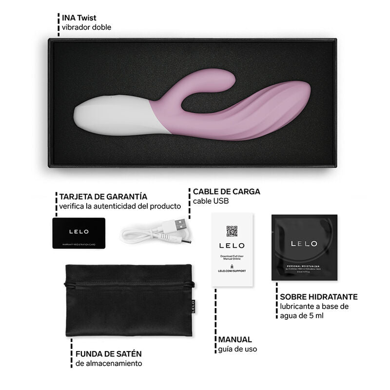 LELO - INA TWIST DOPPELVIBRATOR HASE FÜR G-PUNKT UND KLITORIS PINK