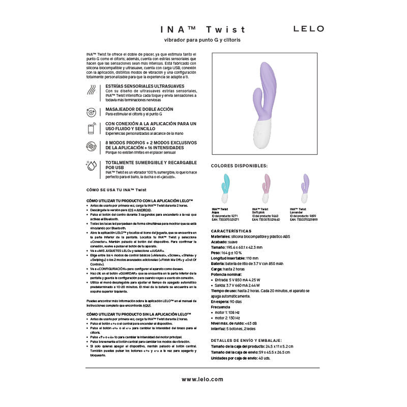 LELO - INA TWIST DOPPELVIBRATOR HASE FÜR G-PUNKT UND KLITORIS PINK