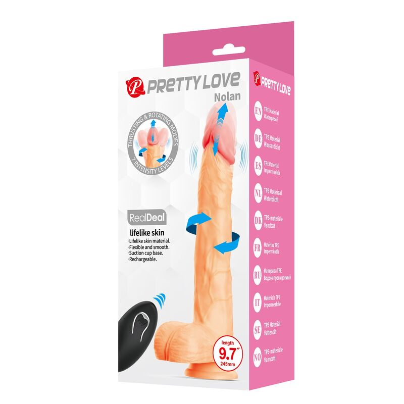 Pretty Love Nolan Vibrationsdildo 24,5 cm – Natur
