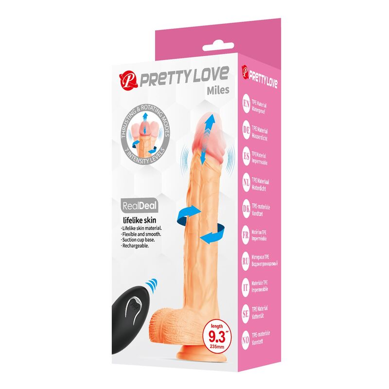 Pretty Love Miles Vibrationsdildo 23,5 cm – Natur