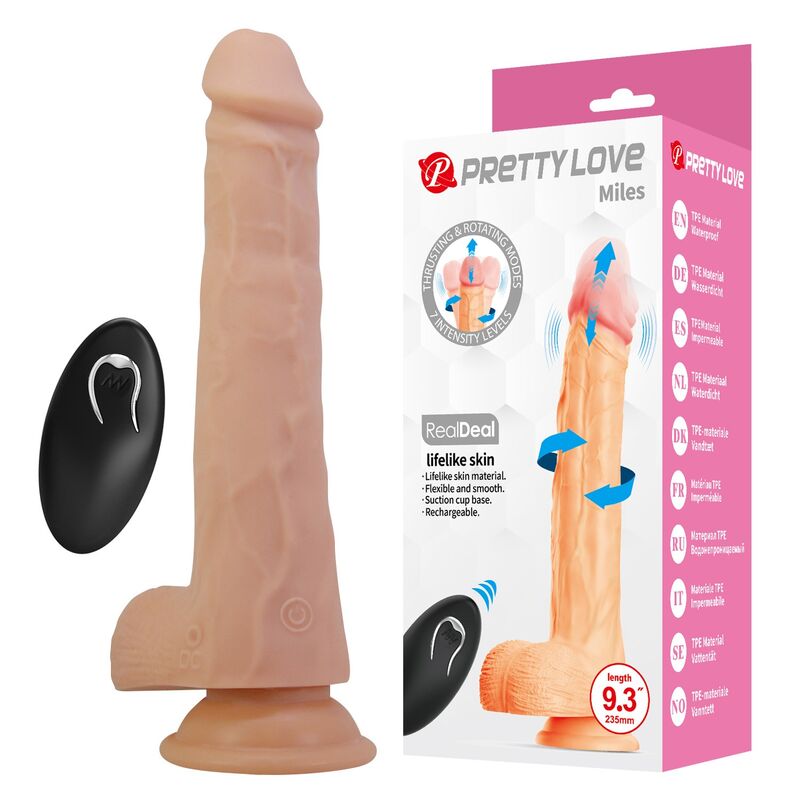 Pretty Love Miles Vibrationsdildo 23,5 cm – Natur