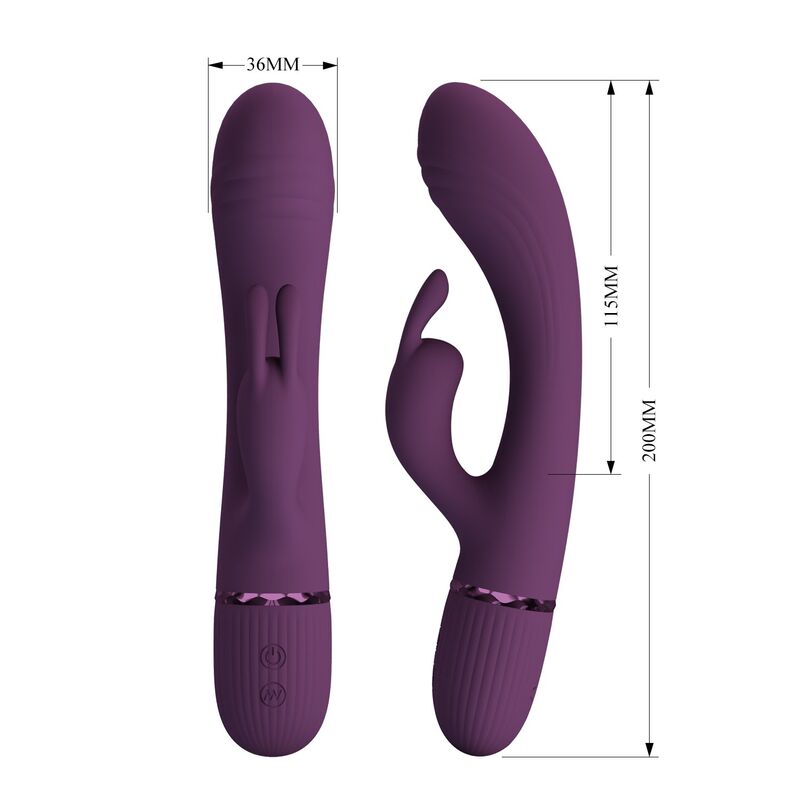PRETTY LOVE - ROCCO WIEDERAUFLADBARER HASENVIBRATOR MIT 10 FUNKTIONEN, LILA