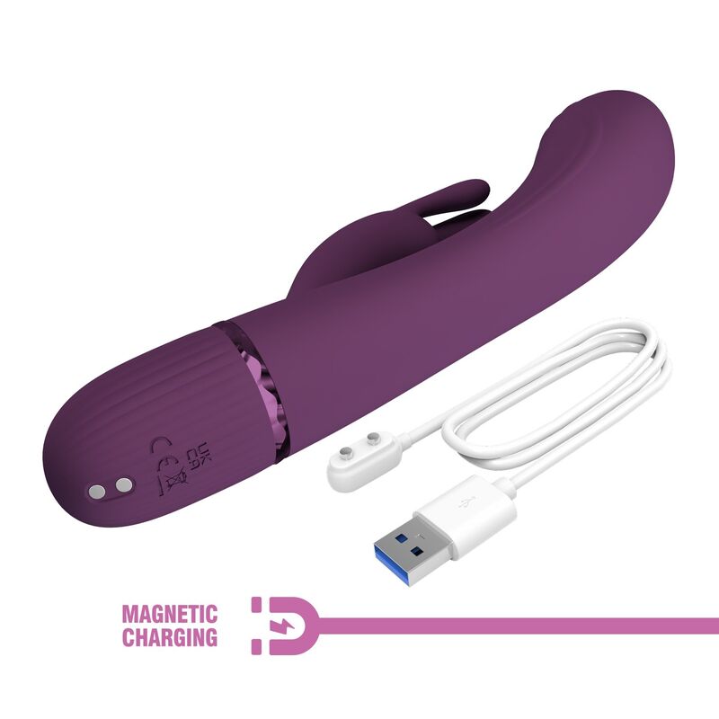 PRETTY LOVE - ROCCO WIEDERAUFLADBARER HASENVIBRATOR MIT 10 FUNKTIONEN, LILA