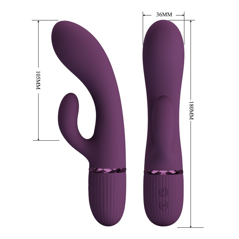 PRETTY LOVE - MARGIE WIEDERAUFLADBARER HASENVIBRATOR MIT 10 FUNKTIONEN, LILA