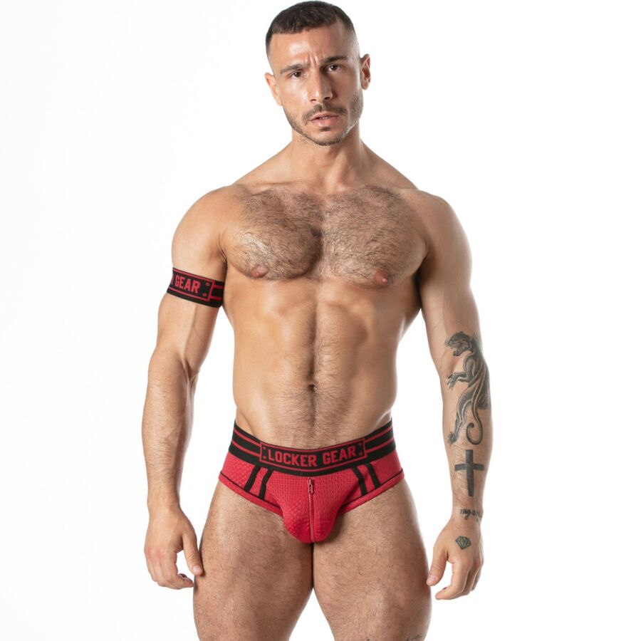 Locker Gear Sweat It Jock Brief Sport-Mesh Rot – S