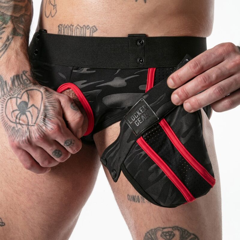 LockerGear Full Military Access Jockbrief – Schwarz/Rot M