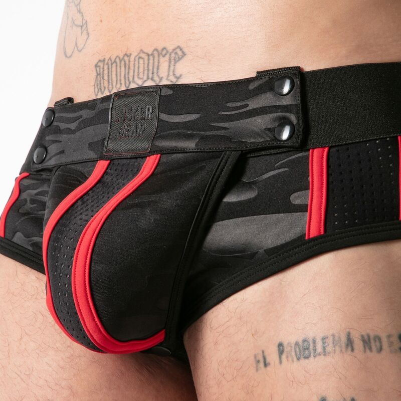 LockerGear Full Military Access Jockbrief – Schwarz/Rot XL