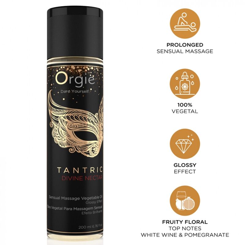 Orgie Tantric Divine Nectar – Duftendes Massageöl, 200 ml