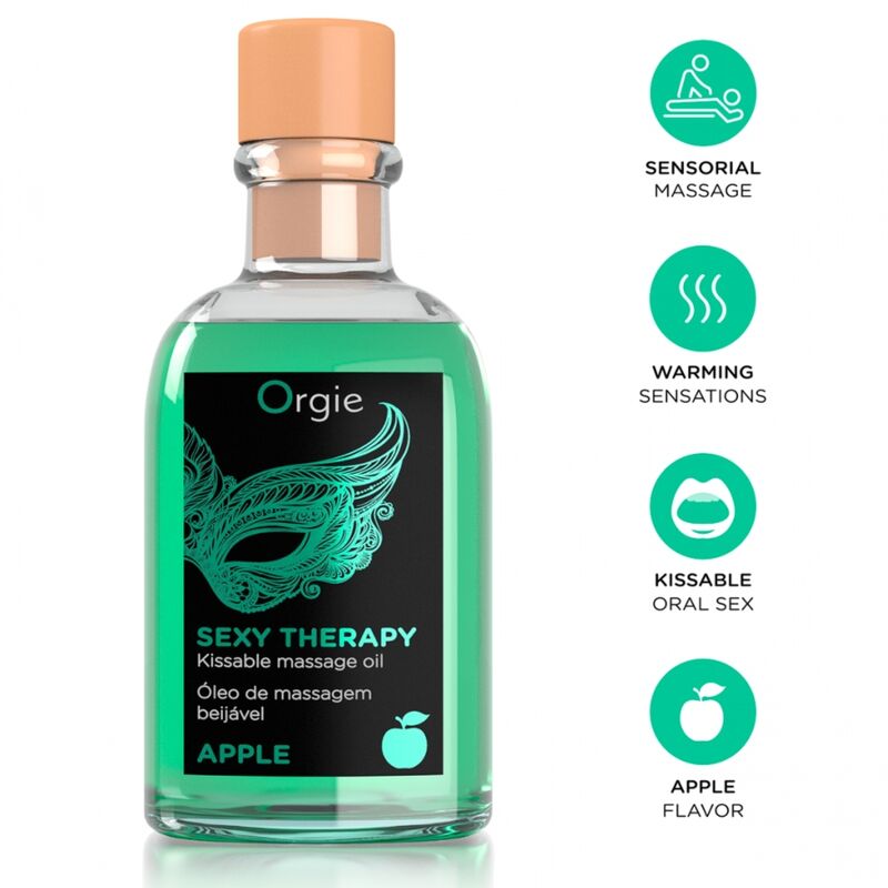 Orgie Lips Massage Kissable Massagegel Apfel 100 ml