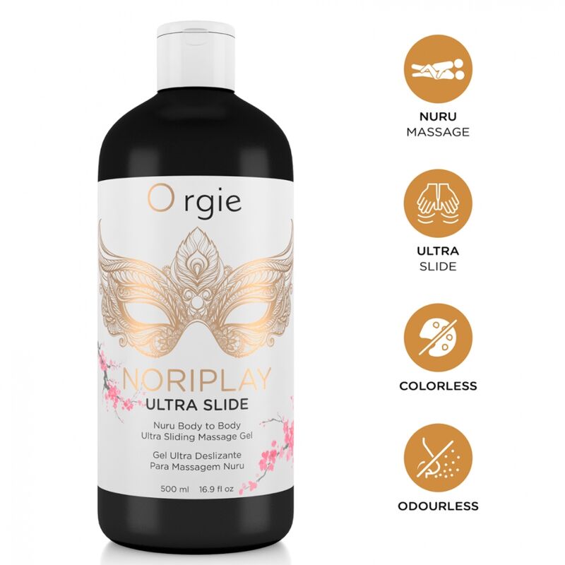 Orgie Noriplay Ultra Slide – Nuru-Massagegel mit Unterlage, 500 ml