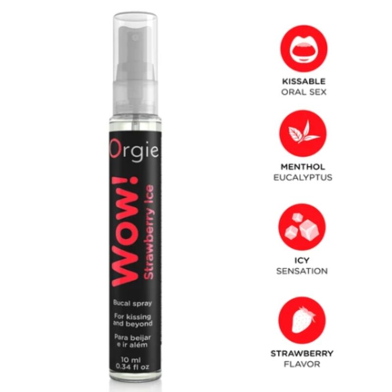 ORGIE Wow! Strawberry Ice Mundspray in 10-ml-Glasflasche